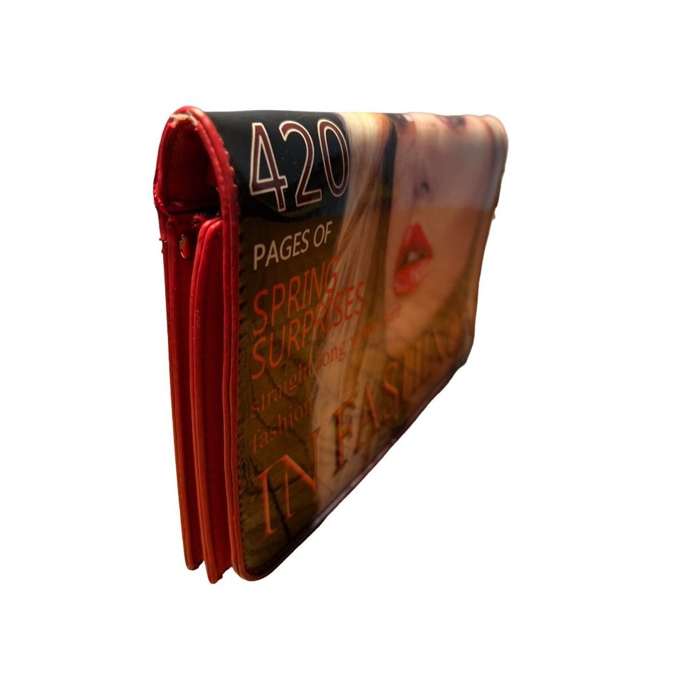 Magazine Cover Handbag Red Lipstick Bag Crossbody Novelty Purse - Picture 5 of 7